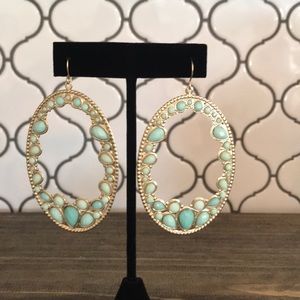 Gold and turquoise earrings